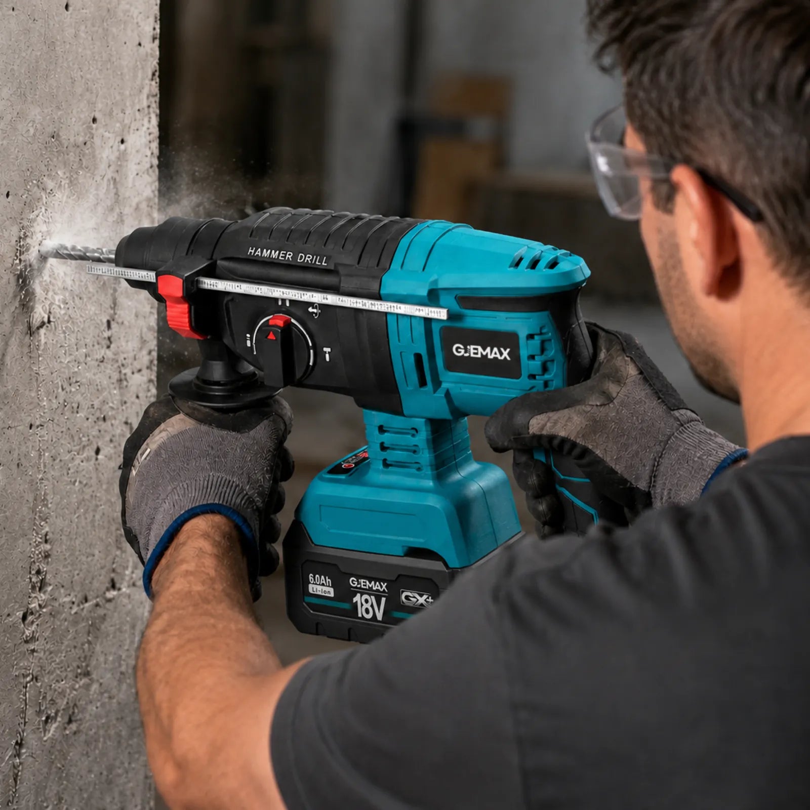 GJEMAX Akku-Bohrhammer 18V SDS-Plus — Vorschaubild 2