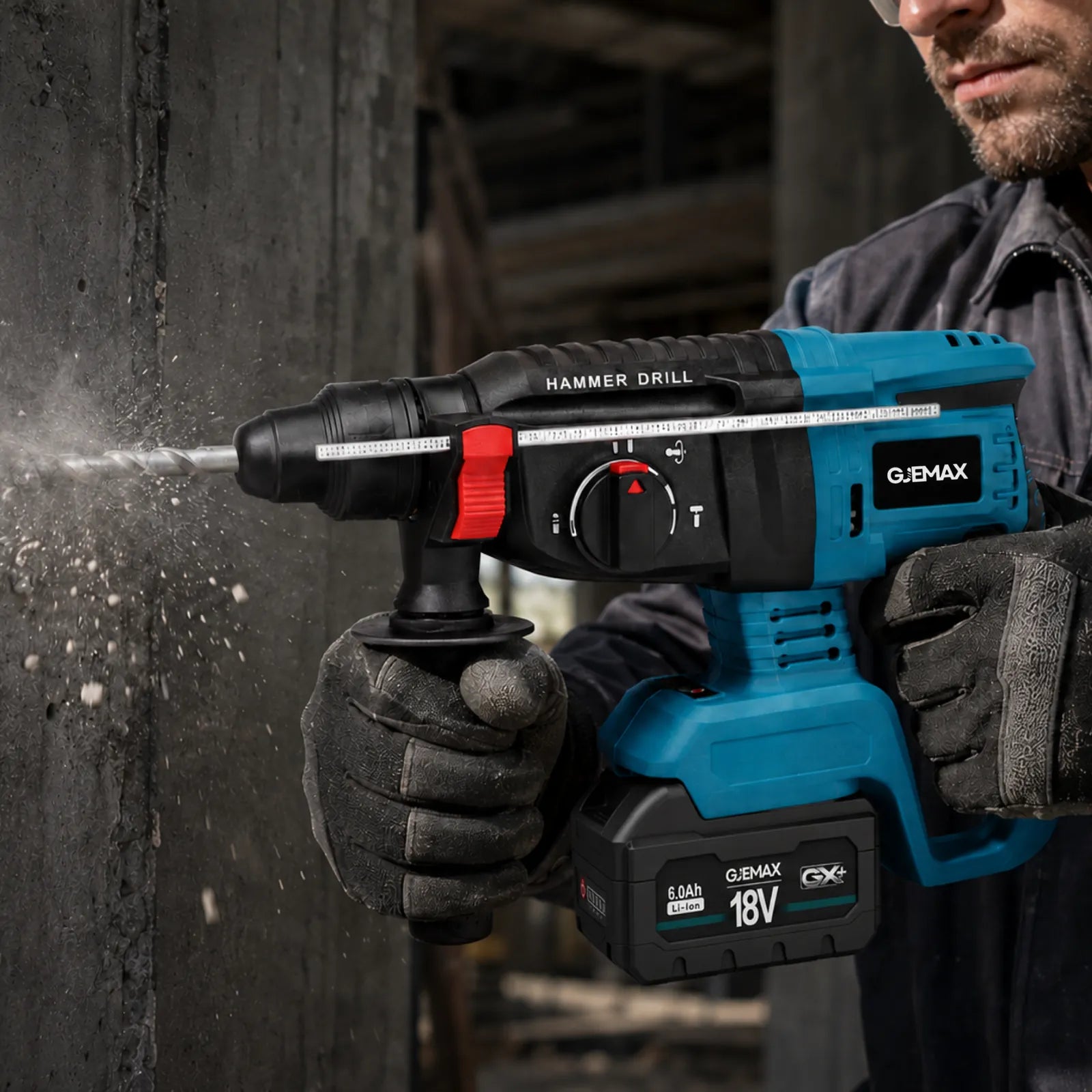 GJEMAX Akku-Bohrhammer 18V SDS-Plus — Vorschaubild 3