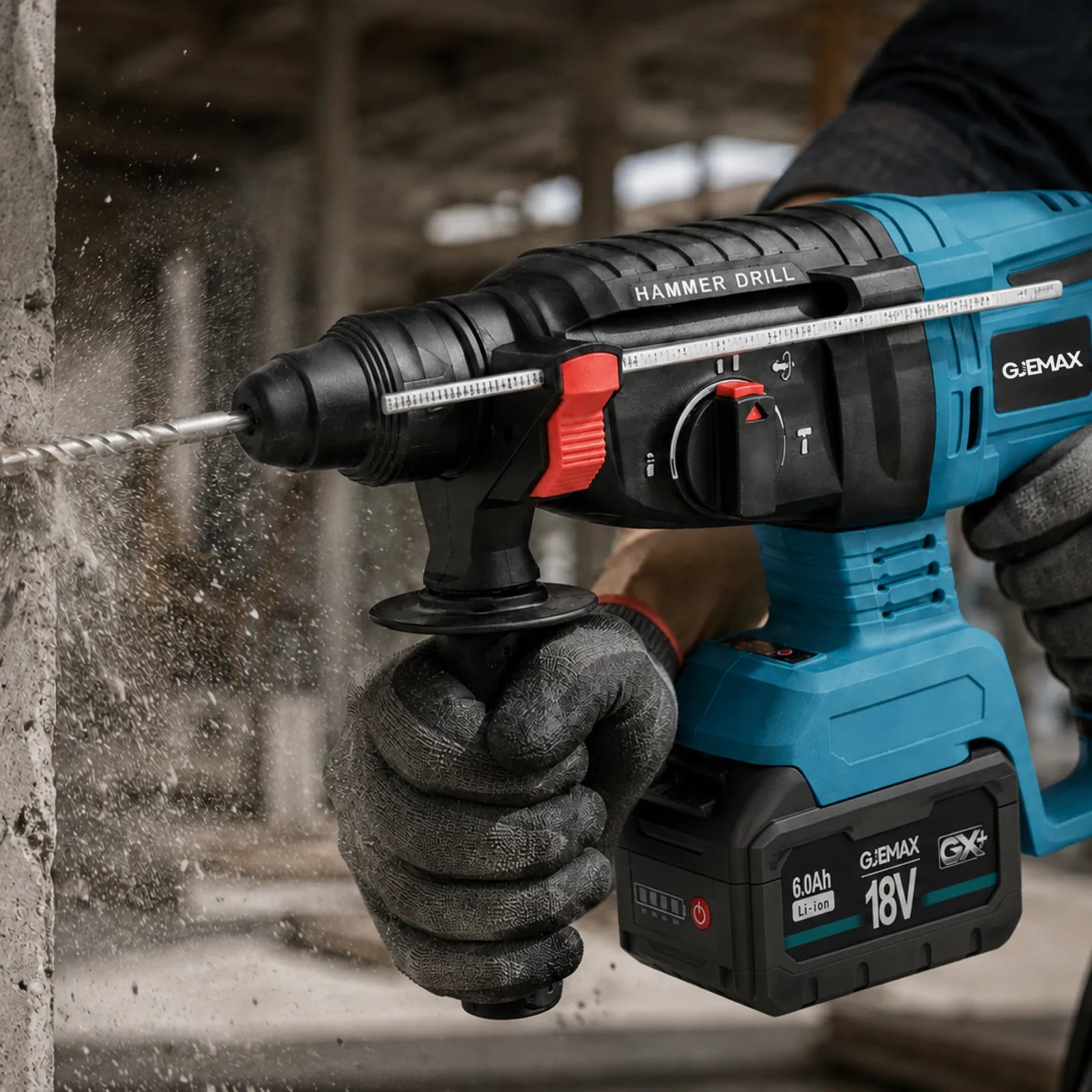 GJEMAX Akku-Bohrhammer 18V SDS-Plus — Vorschaubild 4