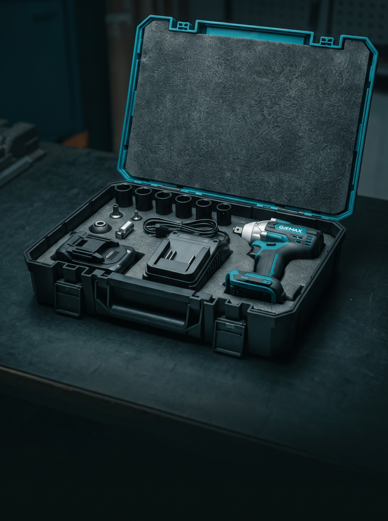 GJEMAX Schlagschrauber-Set mit Akku, Ladegerät und Zubehör
